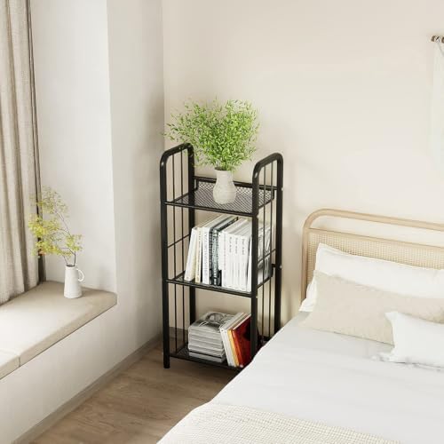 Bookshelf Storage Shelf Bookcase Freestanding Storage Stand for Living Room, Bedroom, Kitchen, Rust Resistance, Easy Ass