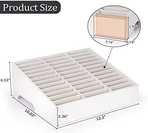 36-Grid Wooden Cell Phone Holder Desktop Organizer