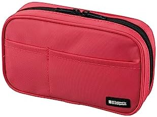 LIHIT LAB Zipper Pen Case, 7.9 × 2 × 4.7 Inches, Coral (A7551-103)