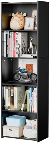 SUPER DEAL 5-Tier Bookcase and Bookshelf, Open Storage Shelves Narrow Tall Freestanding Cube Display Shelf for Bedroom H