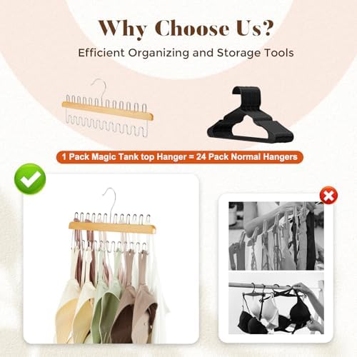 HOUSE DAY Closet Organizers and Storage, Tank Top Hangers, Rotatable Bra Organzier for Closet, Max 48 Storage Capacity S