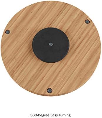 Classic Cuisine Lazy Susan – All-Natural Bamboo Round Two Tier Turntable Kitchen, Pantry and Vanity Organizer and Displa