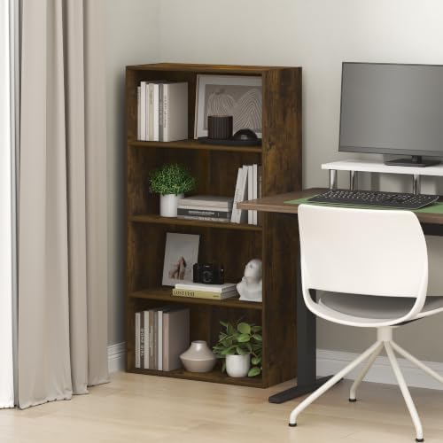Furinno PASIR 4-Tier Book Shelf, Open Shelves Bookshelf, Amber Pine