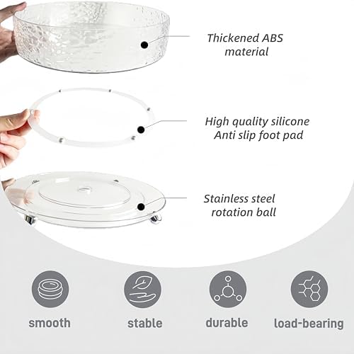 Premium Lazy Susan Organizer,9 inch Turntable Organizer for Bathroom, Kitchen, Vanity, Countertop, Table Top, Cabinet, P
