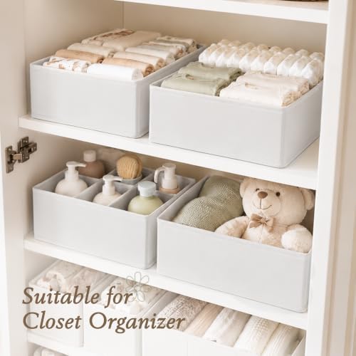 Criusia Drawer Organizer 18-Piece Set, Dresser Organizer for Baby Clothes, Foldable Closet Storage & Drawer Dividers for