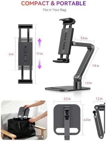 UPERFECT Portable Monitor & Tablet Stand, Heavy-Duty Carbon Steel Mount