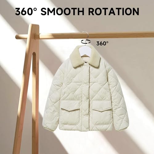 Wooden Clothes Hangers with Pants Bars, White, 108-Pack