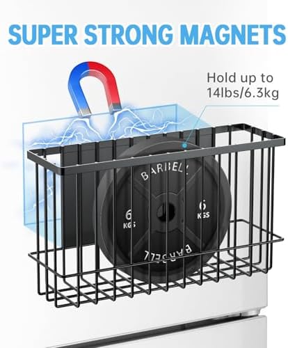 NiHome Magnetic Basket Organizer, Dryer Ball Holder, 1 Pack, Black
