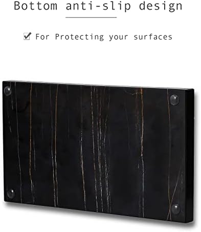 JIMEI Marble Bathroom Vanity Tray Dresser Makeup Storage Organizer 9 inch