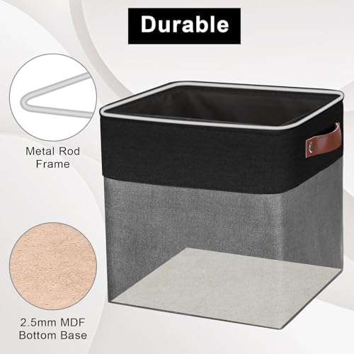 Bagnizer Collapsible Fabric Storage Cubes 11x11 Cube Storage Bins, 4 Pack Closet Baskets Box with Handles for Organizing