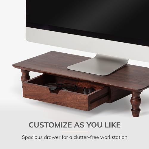 Anji Mountain Monitor Stand for Desk - Desktop Organizer & Laptop Riser, Ergonomic Monitor Riser, Space-Saving, Durable,