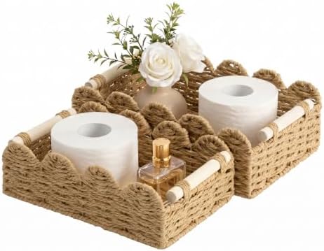 StorageWorks Toilet Paper Storage Baskets, Wicker Baskets for Organizing