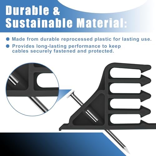 200 Pack Cable Stackers with Steel Nails, Multi-Cable Electrical Wire Clips