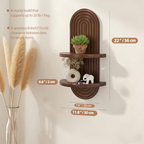 SweetSage Mordern Wall Shelf with Arched Mid Century Art Boho Decor Design Floating Shelves for Home Bedroom Living Room