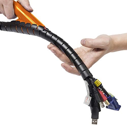 D-Line Cable Management Box (Large) & Cable Organizer Zipper (8.2ft Length) - Black