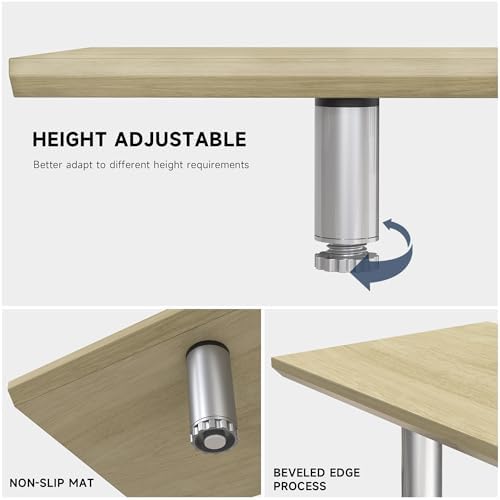 Fenge 39.4” Dual Monitor Stand with Height Adjustable Legs, Oak
