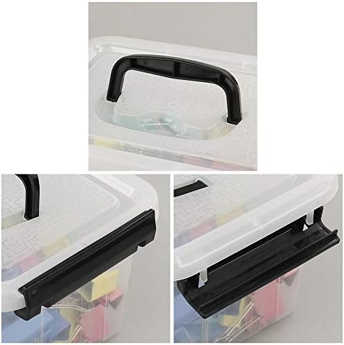 Idomy 6-Pack Tiny Clear Latch Boxes with Handle, 2.5 Quart Storage Bin