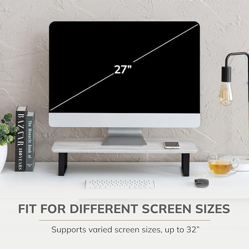 Anji Mountain Monitor Stand for Desk - Desktop Organizer & Laptop Riser, Ergonomic Monitor Riser, Space-Saving, Durable,