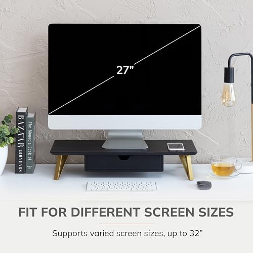 Anji Mountain Monitor Stand for Desk - Desktop Organizer & Laptop Riser, Ergonomic Monitor Riser, Space-Saving, Durable,