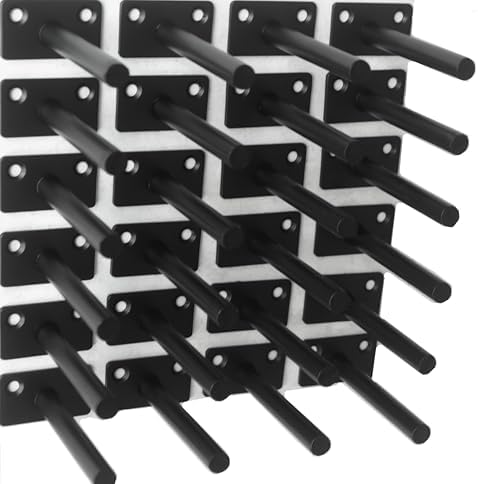 24 Pcs 4" Black Solid Steel Floating Shelf Bracket Blind Shelf Supports - Hidden Brackets for Floating Wood Shelves - Co