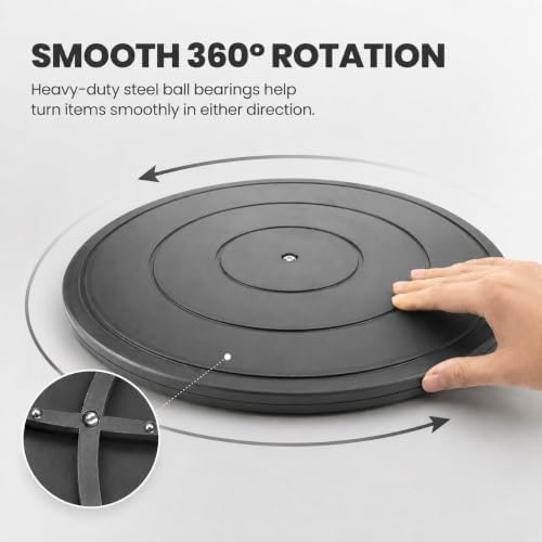 18 Inch Lazy Susan Turntable Black, 2 Pack