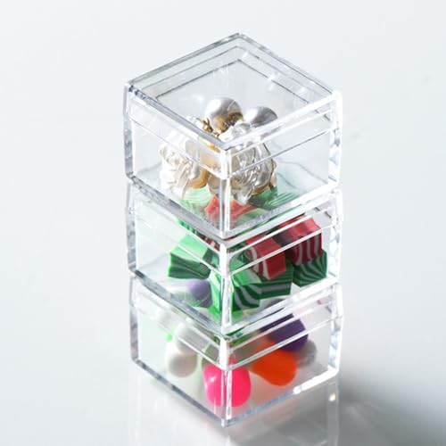 KissYou 12-Pack Mini Acrylic Square Cube Candy Box, 1.18x1.18x0.86 Inch