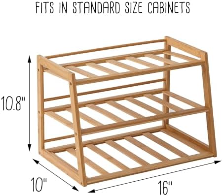 Honey-Can-Do 3-Tier Bamboo Water Bottle Organizer for Cabinet