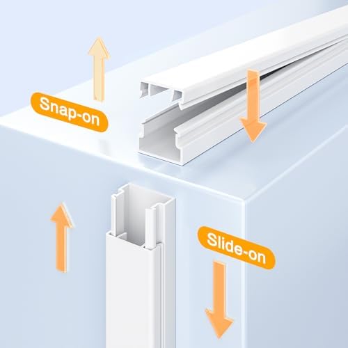 Delamu 157in Cord Covers for Wires on Wall, Cord Hider for 1 Cord, Paintable Cable Hider, Cable Management Wire Covers f