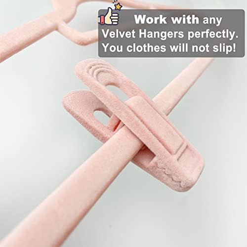 TOFIIGREM Light Pink Velvet Hangers (80-Pack), Non-Slip Strong Hanger Clips for Velvet Skirts & Pants