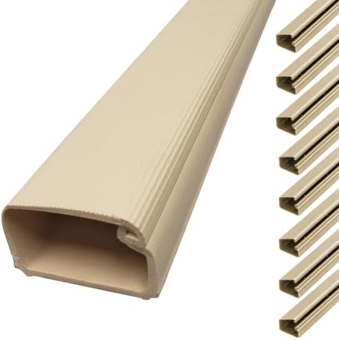 Electriduct 3/4" Locking Channel Raceway Cord Concealer and Wire Hider Cable Manager - 46 Inch - Beige - 10 Pack