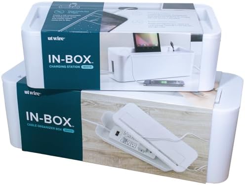 in-Box Cable Box Set with Extra Large Surge Protector Concealer Cable Management for Under Desk and Mobile Charging Stat