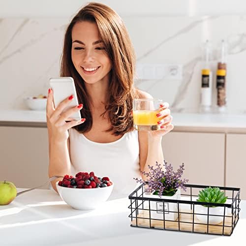 Funrous 2 Pcs Metal Small Wire Basket Wall Hanging Wire Basket Hang Small Bathroom Kitchen Storage Organizer Toilet Pape