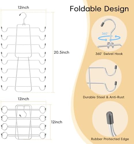 TomCare 4 Pack Space Saving Hangers, Tank Top and Leggings Organizers