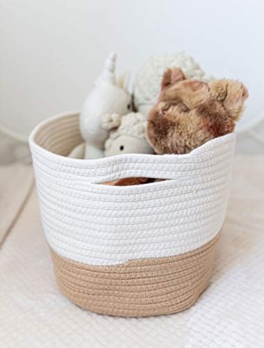 OrganiHaus Cotton Rope Basket for Shelf Storage, 15x9x10