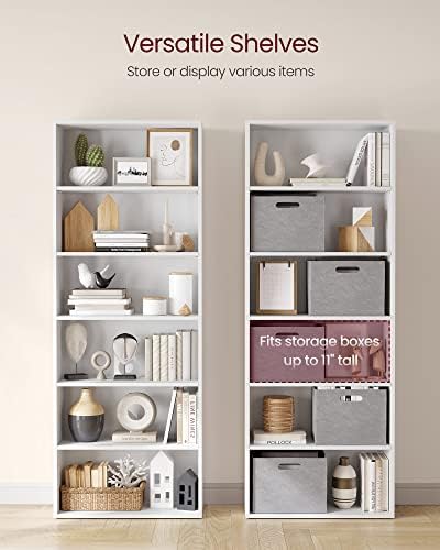 VASAGLE Set of 2 6-Tier Bookshelves, 23.6 Inches Wide