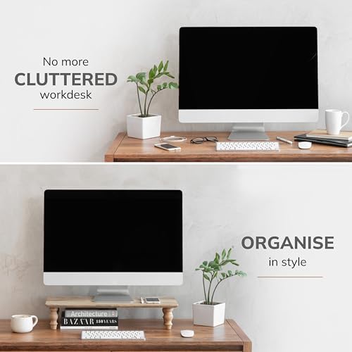 Anji Mountain Monitor Stand for Desk - Desktop Organizer & Laptop Riser, Ergonomic Monitor Riser, Space-Saving, Durable,