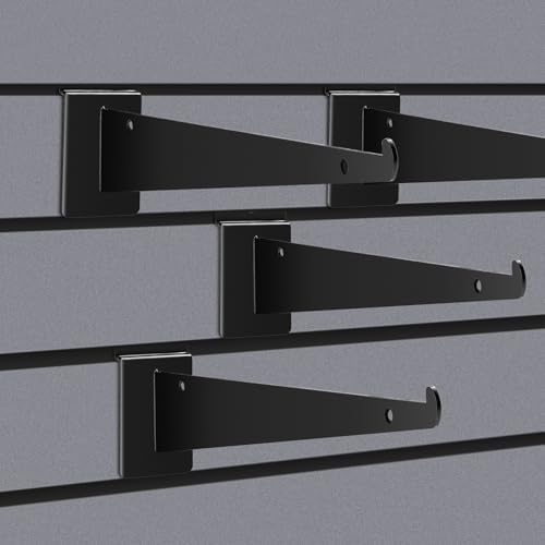 18 Pack Slat Wall Shelf Brackets with Lip, 12" Slatwall Shelf Bracket