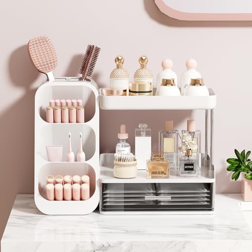 UFORU Makeup Organizer Countertop with Brush Holder for Vanity Bathroom