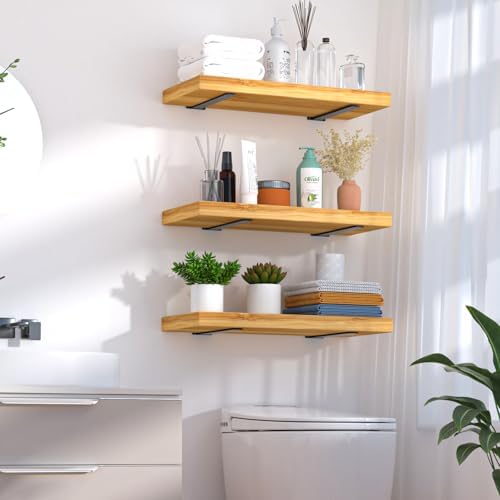 4 Pack - 14 inch Black Hidden L Shelf Bracket (1/5 Inch Thicked) Iron Floating Shelf Brackets Rustic Industrial Metal Br