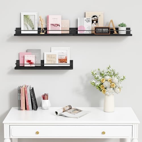 Black Floating Shelves for Wall, Bahtroom Wall Shelves Over Toilet