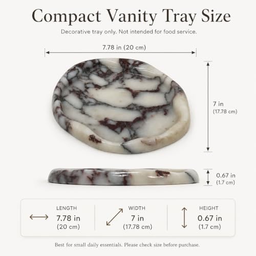 Natural Marble Vanity Tray, 7.78 x 7 in Organizer