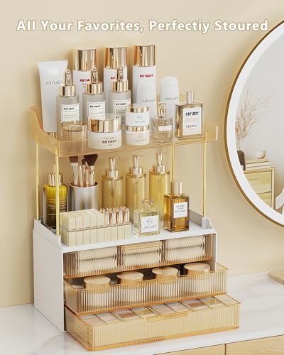Anylady Bathroom Organizers and Storage, Makeup Organizer (Sturdy Durable Attractive), Ideal for Vanity, Countertop, Cou