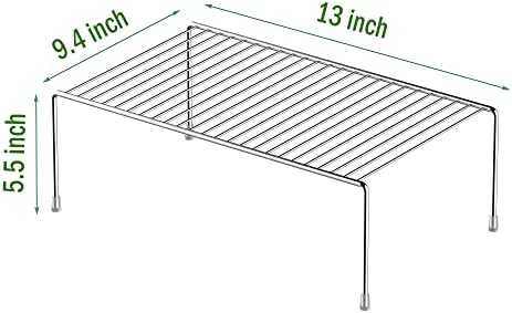 Redrubbit 2 Pack Medium (13 x 9. 4 Inch) Cabinet Storage Shelf Rack, Rustproof Kitchen Counter and Cabinet Shelf, Storag
