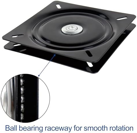 13 Inch Lazy Susans Turntable Bearings Swivel Zinc Plate, Black Square Lazy Susan Hardware, Heavy Duty Lazy Susan Replac