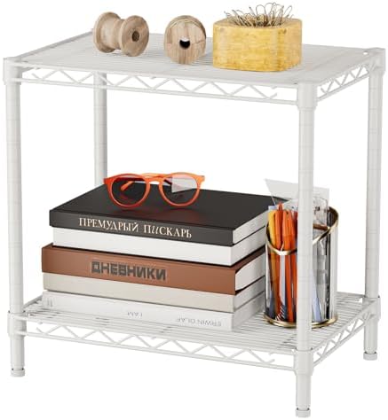 SINGAYE Bookshelf Shelves Bookcase Shelf 2 Tier Wire Shelving Adjustable