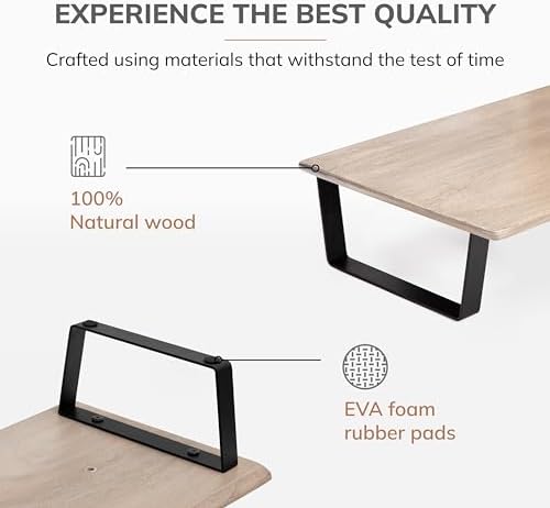 Anji Mountain Monitor Stand for Desk - Desktop Organizer & Laptop Riser, Ergonomic Monitor Riser, Space-Saving, Durable,