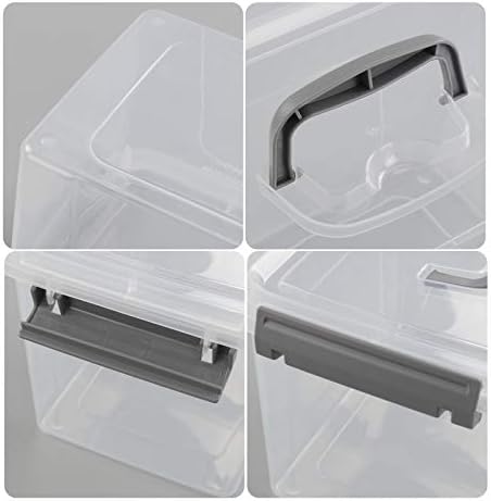 5 Quart Storage Box with Lid, 6 Packs Small Plastic Box Tote Bin