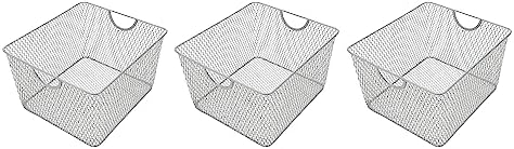 YBM HOME Kitchen Pantry Organizer Wire Baskets for Shelves, Cabinets, Pantry, Countertop, Mesh Open Storage Bin Metal Ba
