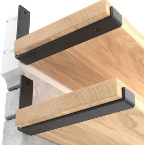LEOPO 10 inch Shelf Brackets 8-Pack, 1/5" Thick Floating Shelf Bracket