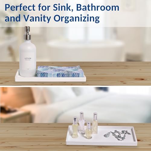 Spacewiser Silicone Countertop & Vanity Tray – 11.7” Bathroom Counter Tray